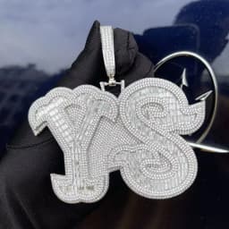 Bubble Letter Men Necklace Custom Name Pendant Iced Out Personalized Baguette Charms Hip Hop Jewelry