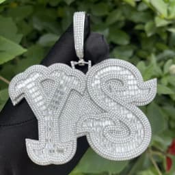 Bubble Letter Men Necklace Custom Name Pendant Iced Out Personalized Baguette Charms Hip Hop Jewelry