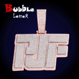 Bubble Letter Customized Jewelry Name Plated Necklace for Men Two Tone Iced Out Hip Hop Fashion Charms