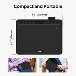 UGEE S640 Draw Graphic Tablet with Stylus 6.3x4 Inches Drawing Digital Pen Tablet for Linux Mac Windows Android OSU