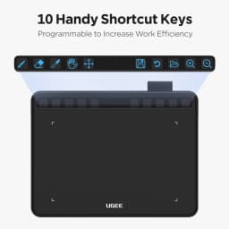 UGEE S640 Draw Graphic Tablet with Stylus 6.3x4 Inches Drawing Digital Pen Tablet for Linux Mac Windows Android OSU