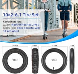Ulip 2 Sets 10x2-6.1 Off-road Tubeless Tire With Inner Tube For Xiaomi M365 Pro Pro2 1S MI3 Lite 10 inch Electric Scooter Tyre