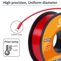 GEEETECH High Speed PLA 3D Printer Filament 1kg 1.75mm, Better Fluidity, Faster Curing & Printing Speed, Higher Printing Quality