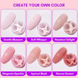 Makartt Gel Nail Polish, Natural Nude Jelly Pink Milky White Red Glitter Gel Polish 6PCS Summer 8ML Soak Off UV LED Gel Polish