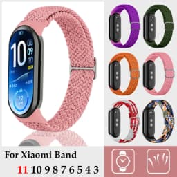 Braided Straps for Mi Band 11/10/9 Bracelet Elastic Adjustable Nylon Miband 4 5 Correas Wristband for Xiaomi Mi Band 4 3 5 6 7 8