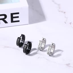 BONISKISS 2 Pairs Norse Viking Earrings Stainless Steel Nordic Elder Futhark Runes Hoop Huggie Hinged Fake Stud Men Women Unisex