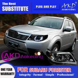 AKD Head Lamp for Subaru Forester LED Headlight 2008-2012 Headlights Forester DRL Turn Signal High Beam Angel Eye Projector Lens