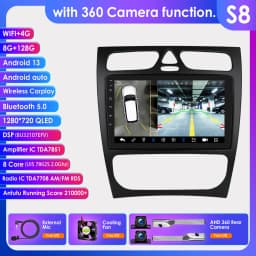 Hizpo Android Car Radio For Mercedes-Benz A W168 C W203 G W463 Vaneo Vito Viano CLK Class C209 Multimedia GPS RDS Stereo Carplay