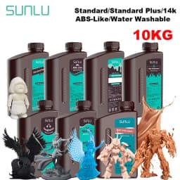 SUNLU 10KG ABS-Like/ Standard / Water-Wash/PA-Like/ 14K High Precision Resin 405nm Rapid UV-Curing Photopolymer Resin 1KG/Bottle