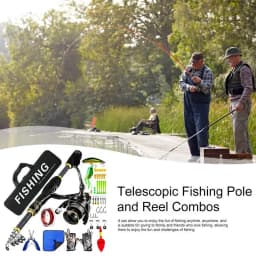 Fishing Rod and Reel Combo | Telescopic Fishing Pole Kit | Fishing Combos with Telescopic Fishing Pole Spinning Reels Carrier