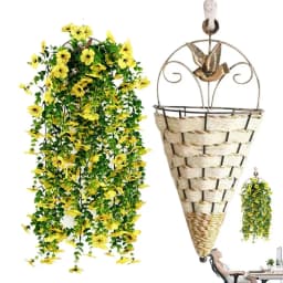 Butterfly Orchid Artificial Flowers Wall Orchid Bunches Fake Flowers String UV Resistant Fake Silk Orchid Decorative Garland