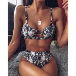 2025 Summer Sexy Top Bikini Women Swimwear High Waist Leopard Swimsuit Two-pieces Split Bikini Set Female Bather Suit Clothes