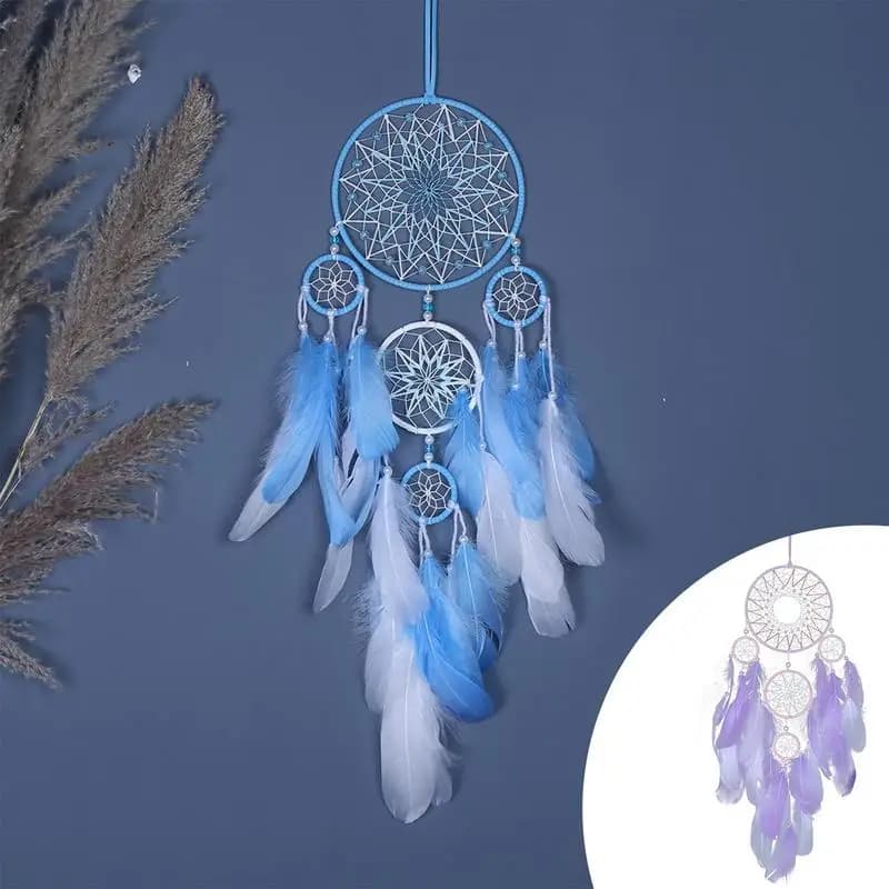 Lucky Five Rings Dreamcatchers Wall Hanging Decoration Feathers Dream Catcher Home Decoration Dream Catchers