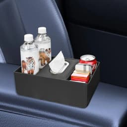 Car Armrest Storage Box Organizer Auto Armrest Organizer Box For Tissue Metal Drawing Port Design Vehicle Storage Tool For