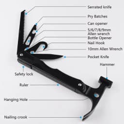 Camping Hammer For Tent Stakes Heavy-Duty Camping Multi Tool Metal Multi Tool Hammer Portable Tent Stake Puller Camping