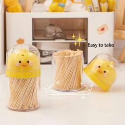 Creative Little Yellow Duck Toothpicks Holder Cute Cartoon Toothpick Case Table Decor Kitchen Toothpick Storage Box Organizer