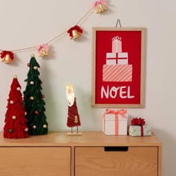 Wool Felt Christmas Tree Creative Wood Base Desktop Figurine Winter Crafts Layout Supplies Artificial Tabletop Decorations For