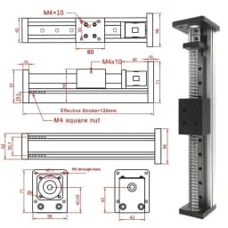 Nema23 57mm Stepper Motor Linear Guide Rail Table Kit Sliding Table Single Rail Ball Screw Motion Stage Single Axis Robot