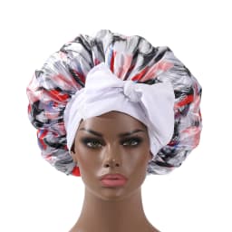 Satin Bonnet Long Tail African Style Print Bonnets for Women Shower Cap Womans Hats Hair Bonnet for Sleeping