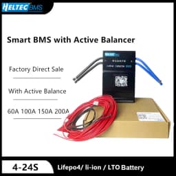 Heltec 1A 2A Active Balance BMS 4S 8S 12S 13S 14S 16S 20S 24S Smart Bms deye 60A 80A 100A 150A 200A Lifepo4 Li-Ion Lto Battery