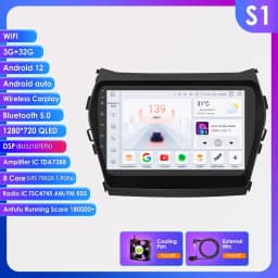 Car Android Radio Player for Hyundai IX45 Santa Fe ix 45 III XL 2013 - 2017 Autoradio Carplay Audio 2DIN Touch Screen Multimedia