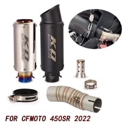 51MM For CFMOTO 450SR 450NK 2022-2025 Motorcycle Exhaust Tips Mid Link Pipe Stainless Steel Muffler Slip On DB Killer