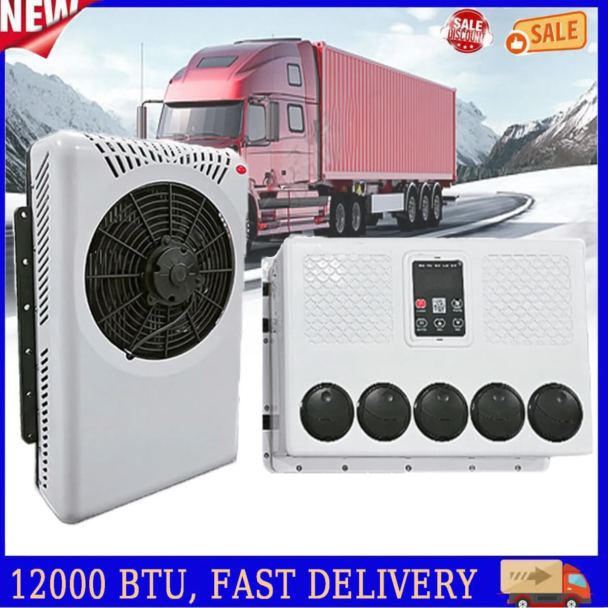 Treeligo Car Cooling 12V Air Conditioner 12000btu 24V Electrical Split Air AC Unit For RV Truck Tractors Van Motorhome Camper
