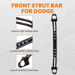 1x Front Upper Strut Tower Dual Bar Brace for Dodge Charger SRT-8 2006 2007 208 2009 2010