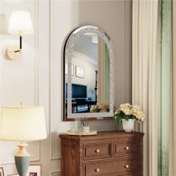Crystal Crush Diamond Silver Mirror for Wall Decoration Frameless Mirror for Living Room Bedroom Bathroom