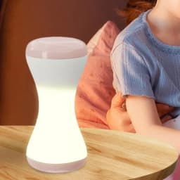 Touch Bedside Table Lamp LED Full-Color RGB Light Touch Control Table Lamp 360 Rotating Hourglass Shape Cordless Touch Lamp For