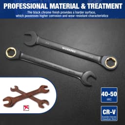 WORKPRO 22-Piece Ratcheting Wrench Set, Anti-slip Teeth, Ratchet Combination Wrench Sets with Organizer Box