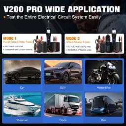VDIAGTOOL V200PRO 12/24V Automotive Power Circuit Probe Tester 40FT/12M Cable Relay Fuse Tester Fuel Injector Short Circuit Test