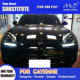AKD Head Lamp for Porsche Cayenne LED Headlight 2003-2007 Headlights Cayenne DRL Turn Signal High Beam Angel Eye Projector Lens