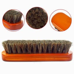 Quality Leather Shoe Brush Solid Wooden Handle Details Polishing and Cleaning Brush Horse Hair Soft Wood Brush Shoe Accessories