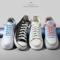 Flat Elastic Shoe Laces Sneakers No Tie Shoelaces for Shoes Tennis Quick Shoelace Clips Without Ties Shoe Accessories Kids Adult
