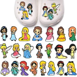 10-100Pcs Princess Series Cute Shoe Charms for Clogs Sandals Decoration Shoes Accessories Buckle for Girl Friends Gift