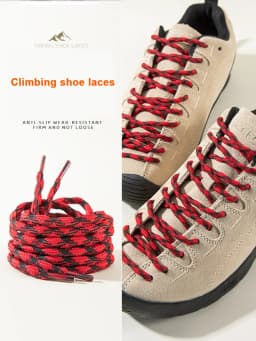New Anti-Slip Durable Sports Shoe Laces for Outdoor Heavy-Duty Use Double Spherical Cross Woven Mountaineering Shoelaces