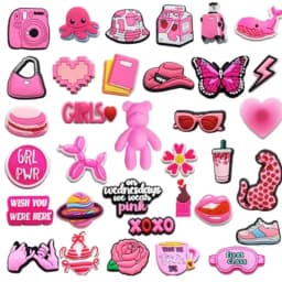 PVC Shoe Charms Garden Shoe Decoration Pink Girl Bear Dog Bag Buckle for Bag Pins Clog Accessories Wristband Women Girl Gifts