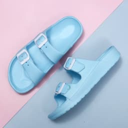 Lightweight adjustable EVA sandals with dual straps for couples. Ideal for outdoor & indoor use.