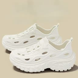 Women's Summer Shoes with Thick Soles Men's Perforated Shoes Quiet Odor Proof Water Wading Quick Drying Sports Non Slip Sandals