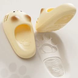 Adorable Waterproof Cat Slippers Bottom Cat Paw Closed Toe Cat Paw Slippers Anti Slip Soft Bottom Ladies Slippers Home