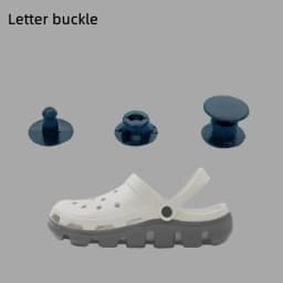 Universal Hole Shoe Buckle in White & Black for Garden Beach Use Plastic Back Strap Repair Kit for Boys & Girls