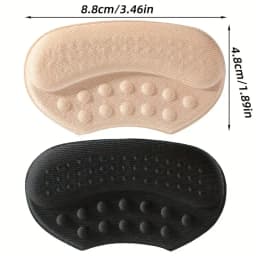 4PCS Self-Adhesive Heel Cushions - Beige/Black/Brown, Anti-Slip & Blister Prevention for Loose Shoes