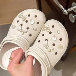 Elegant Ballet White Bowknot Shoes Charms Set Summer 2026 Korean Sandals Clogs Flower Accessories DIY Woman's Shoes Decorations