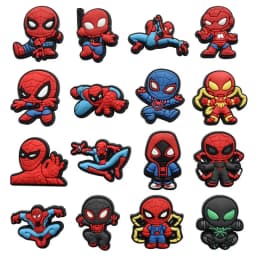 13-45Pcs Cartoon superhero Shoe Charms for Crocs, Clogs Bubble Slides Shoe Accessories DIY Shoe Decoration Buckle Party Gifts