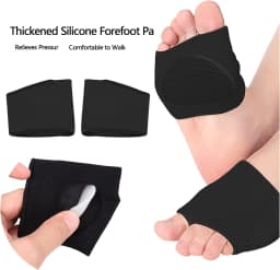 Silicone Forefoot Cushion Pads, Unisex Thickened Metatarsal Pads, Foot Care Protectors & Toe Separators
