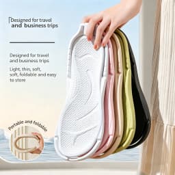 Foldable Travel Slippers Unisex EVA Flip Flops Hotel Non Slip Women Men Bathroom Indoor Slides Portable Lightweight Comfortable