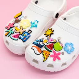 1/25pcs Pink Flower Heart Watermelon Shoe Charms Airplane Ticket Luggage Shoe Decoration Pins for Women Pizza Banana Clog Jeans