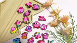 10/20/30pcs Kirby Pink Cartoon Shoe Charms PVC Decorations for Slides Clogs Sandals Girls Party Gift Buckle Accessories