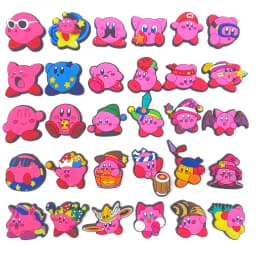 10/20/30pcs Kirby Pink Cartoon Shoe Charms PVC Decorations for Slides Clogs Sandals Girls Party Gift Buckle Accessories